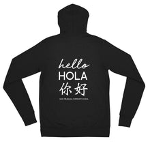 Load image into Gallery viewer, OPA Logo 'Hello' Adult Unisex Zip Hoodie - Black