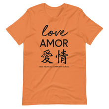 Load image into Gallery viewer, Oasis 'Love' Trilingual Adult Unisex Tee - Multiple Colors