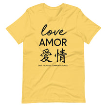Load image into Gallery viewer, Oasis 'Love' Trilingual Adult Unisex Tee - Multiple Colors