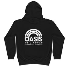 Load image into Gallery viewer, Oasis &#39;Hello&#39; Trilingual &amp; Logo Youth Hoodie - Black
