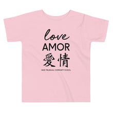 Load image into Gallery viewer, Oasis &#39;Love&#39; Trilingual Toddler Unisex T-Shirt - Multiple Colors
